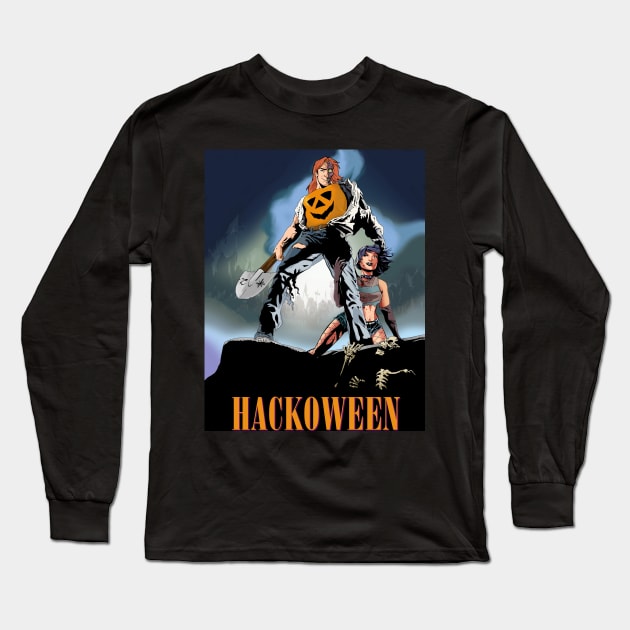 "Hackoween" Long Sleeve T-Shirt by DrewEdwards